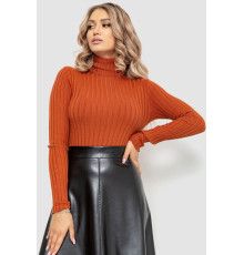 Гольф жіночий однотонний, колір теракотовий, 204R043 Гольф жіночий однотонний, колір теракотовий, 204R043