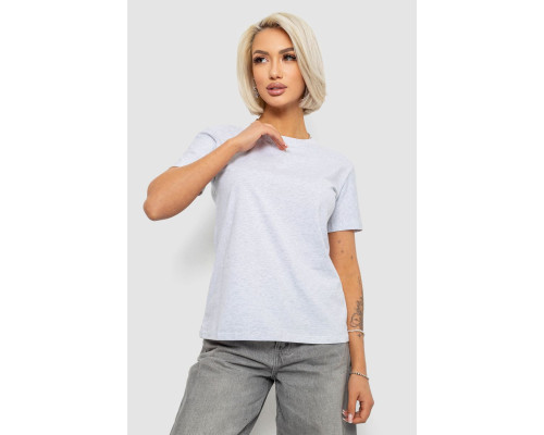 Футболка женская однотонная, цвет светло-серый, 204R3333