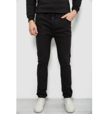 Джинси чоловічі на ризинці утеплені, колір чорний, 244R663