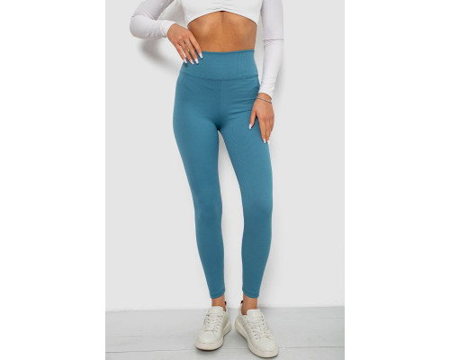 Лосини однотонні в рубчик, колір джинс, 244R312-5