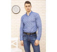 Голубая рубашка мужская, хлопковая, 511F015