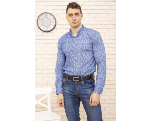 Блакитна сорочка чоловіча, бавовняна, 511F015