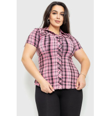 Сорочка жіноча в клітинку, колір рожево-сірий, 230R065