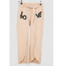 Штани для дівчаток вільного крою, колір бежевий, 247R3821