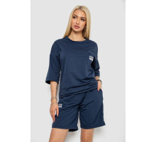 Костюм женский однотонный, цвет темно-синий, 238R116-1