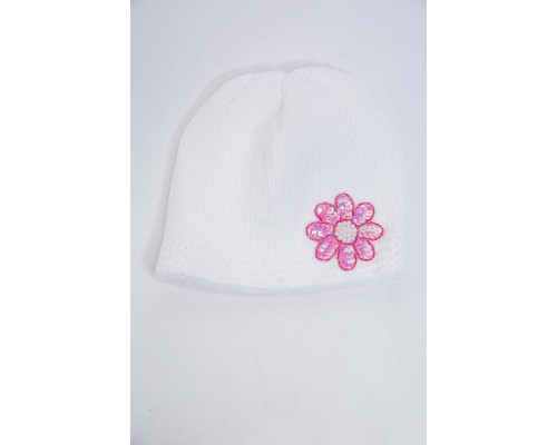 Детская шапка, молочно-розового цвета с пайетками, 167R7802