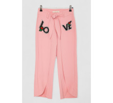 Штани для дівчаток вільного крою, колір рожевий, 247R3821