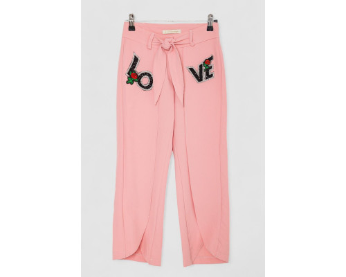 Брюки для девочек свободного кроя, цвет розовый, 247R3821