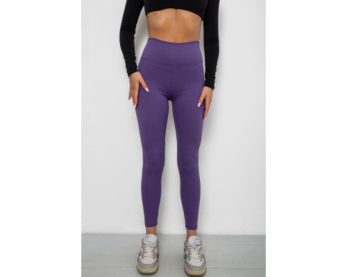 Лосини однотонні в рубчик, колір фіолетовий, 244R312-5