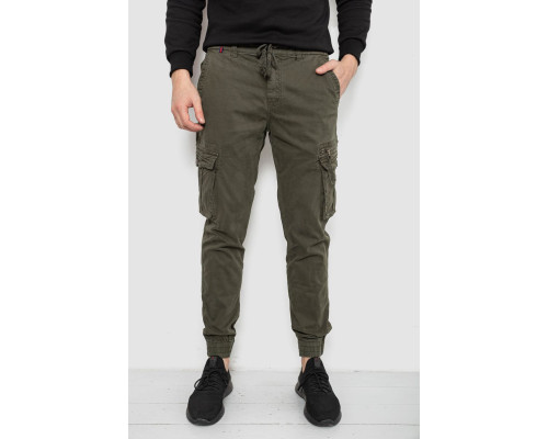 Штани чоловічі однотонні, колір хакі, 244R1641