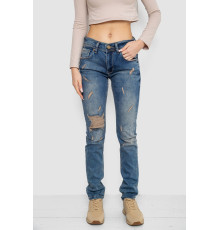 Джинсы женские рваные, цвет синий, 244R0587 Джинсы женские рваные, цвет синий, 244R0587