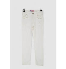 Джинси для дівчинки, колір молочний, 247R10041