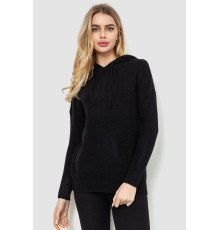 Кофта-батник жіноча з капюшоном, колір чорний, 244R2029