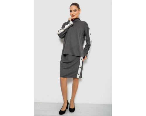 Костюм женский классический, цвет серый, 257R322-1