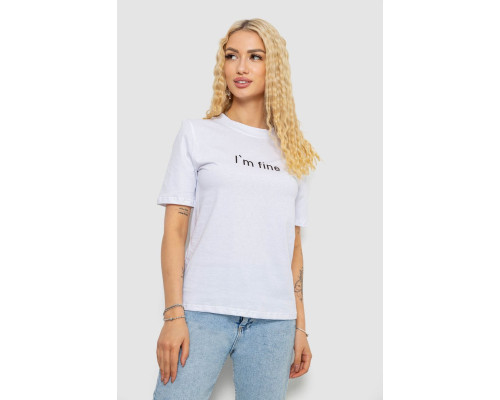 Футболка жіноча з принтом, колір білий, 241R1833