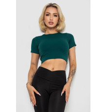 Футболка - топ жіноча в рубчик, колір зелений, 238R58210