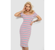Сукня в смужку, колір біло-червоний, 244R536-2