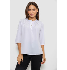 Блуза однотонна, колір білий, 230R112-10