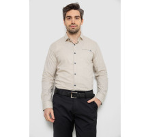Рубашка мужская однотонная с принтом, цвет бежевый, 186R2011