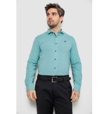 Сорочка чоловіча однотонна з принтом, колір бірюзовий, 186R2029