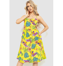 Жіночий сарафан з квітковим принтом, колір жовтий, 221R1932-1