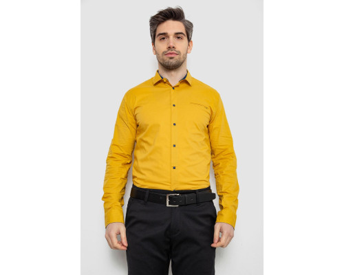 Сорочка чоловіча однотонна, колір гірчичний, 186R2072