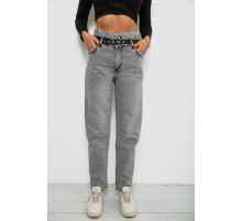 Джинси жіночі однотонні Baggy Papei, колір сірий, 244R00158