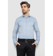 Сорочка чоловіча однотонна з принтом, колір блакитний, 186R2114