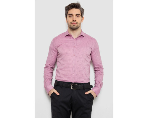 Рубашка мужская однотонная с принтом, цвет пудровый, 186R2114