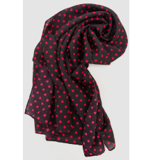 Шарф жіночий в горох, колір чорно-червоний, 244R011