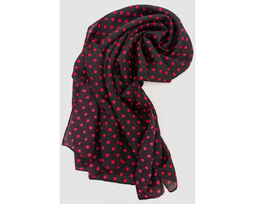 Шарф женский в горох, цвет черно-красный, 244R011
