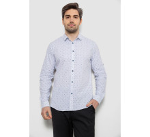 Рубашка мужская однотонная с принтом, цвет белый, 186R6918-2