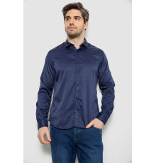 Сорочка чоловіча однотонна з принтом, колір синій, 186R6918-5