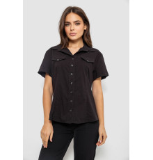 Сорочка жіноча однотонна, колір чорний, 230R068-1