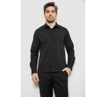 Рубашка мужская однотонная с принтом, цвет черный, 186R6918-6