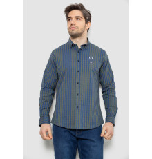 Сорочка чоловіча в смужку, колір синьо-зелений, 186RM01