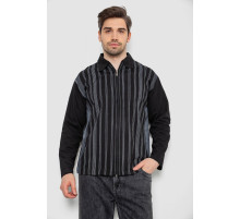 Кофта чоловіча на блискавці в смужку, колір чорний, 238R123