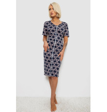 Халат женский на молнии в горох, цвет синий, 257R1030-3