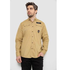 Сорочка чоловіча, колір бежевий, 186R01-1