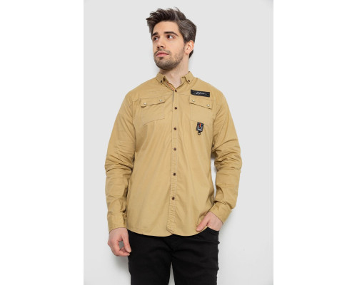 Рубашка мужская, цвет бежевый, 186R01-1