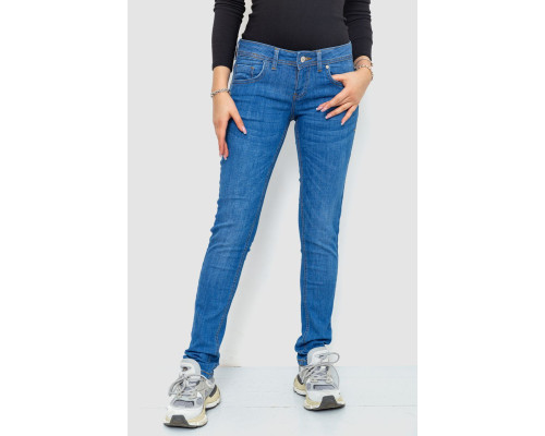 Джинси жіночі однотонні, колір синій, 4R014