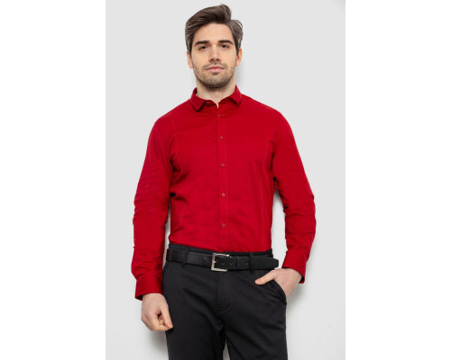 Рубашка мужская однотонная, цвет красный, 186R2013