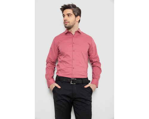 Рубашка мужская однотонная, цвет пудровый, 186R2013
