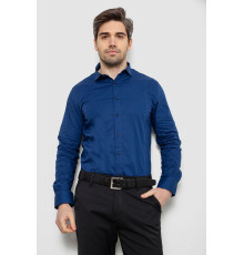 Сорочка чоловіча однотонна, колір синій, 186R2013 Сорочка чоловіча однотонна, колір синій, 186R2013