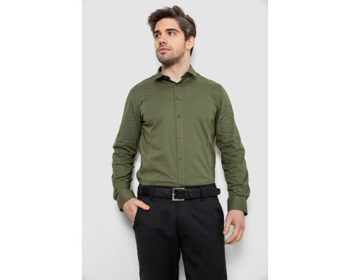 Сорочка чоловіча однотонна, колір хакі, 186R2013