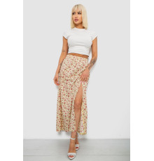 Спідниця софт із квітковим принтом, колір жовтий, 257R11 Спідниця софт із квітковим принтом, колір жовтий, 257R11