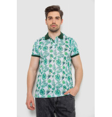 Поло чоловіче з принтом, колір зелено-молочний, 247R311