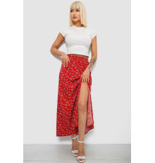 Спідниця софт із квітковим принтом, колір червоний, 257R11