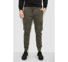 Штани чоловічі однотонні, колір хакі, 244R1641