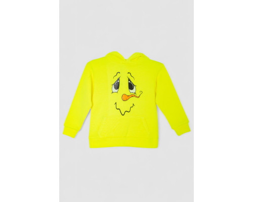 Худи десткий на флисе с принтом Снеговик, цвет желтый, 102R1517